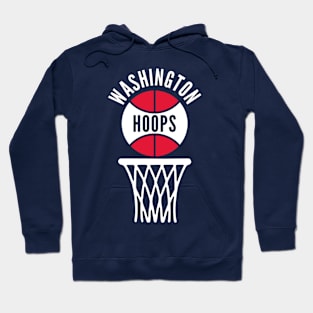 Retro Washington DC Hoops Red and White Logo Hoodie